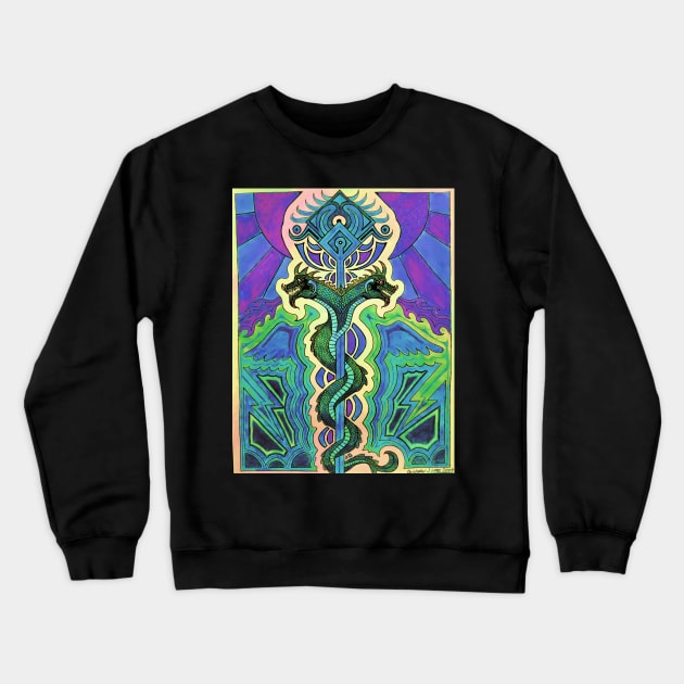 Kundalini Staff 02 Crewneck Sweatshirt by Boogie 72